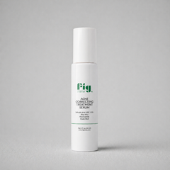 Fig MD Acne Correcting Serum bottle with text highlighting acne treatment and clear skin benefits