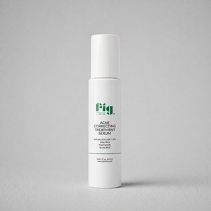 Fig MD Acne Correcting Serum bottle with text highlighting acne treatment and clear skin benefits