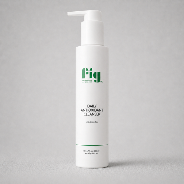 Fig MD Daily Antioxidant Cleanser bottle with botanical ingredients for sensitive skin hydration and antioxidant protection