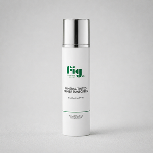 Fig MD Mineral Tinted Primer Sunscreen SPF 50 with universal tint and mattifying effect for acne-prone and rosacea skin