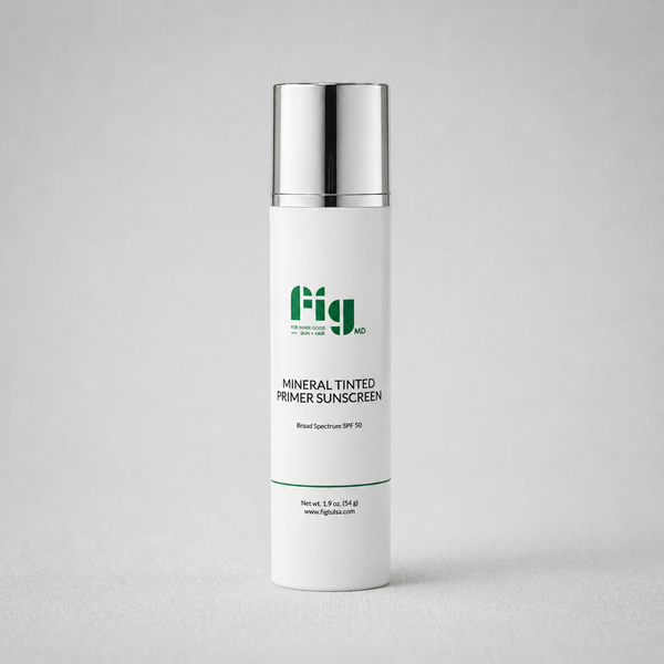 Fig MD Mineral Tinted Primer Sunscreen SPF 50 with universal tint and mattifying effect for acne-prone and rosacea skin