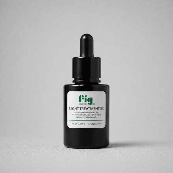 Fig MD Retinol Night Treatment serum bottle with natural ingredients for anti-aging and skin radiance