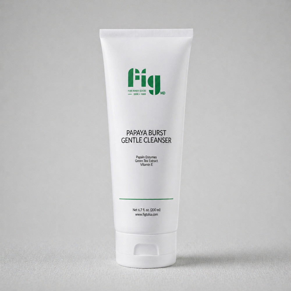 Fig MD Papaya Gentle Cleanser with papaya enzymes, green tea, and vitamin E for gentle exfoliation and calming sensitive skin