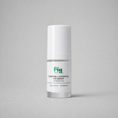 Fig MD Plumping & Hydrating Eye Serum bottle with ingredients list and product benefits for eye rejuvenation