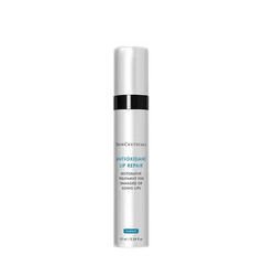 SkinCeuticals Antioxidant Lip Repair emollient treatment for damaged, aging lips in a white bottle