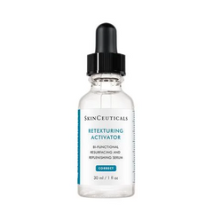 SkinCeuticals Retexturing Activator oil-free serum bottle with dropper for exfoliating and moisturizing skin.